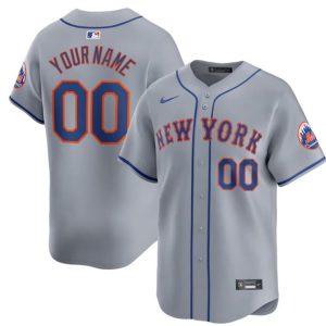New York Mets Cutsom 2024 Gray Away Limited Stitched Jersey