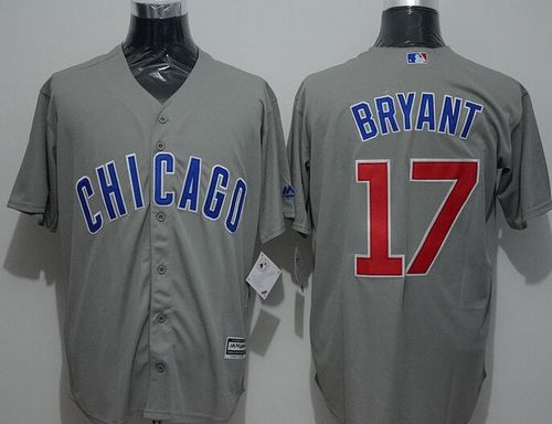 Cubs #17 Kris Bryant Grey New Cool Base Stitched Jersey
