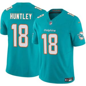 Miami Dolphins #18 Tyler Huntley Aqua 2024 F.U.S.E. Vapor Limited Stitched Jersey