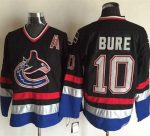 Canucks #10 Pavel Bure Black Blue CCM Throwback Stitched Jersey