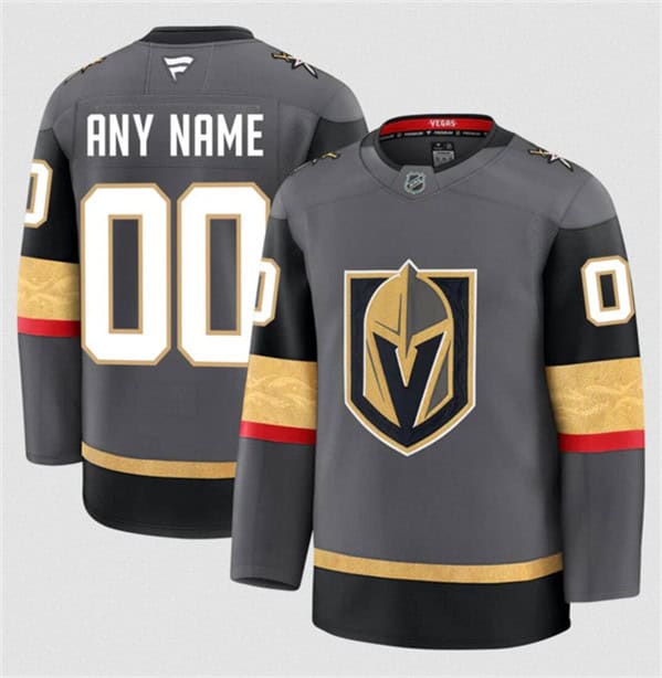 Vegas Golden Knights Custom Gray 2024-25 Alternate Stitched Jersey