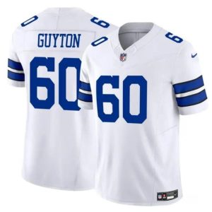 Dallas Cowboys #60 Tyler Guyton White 2024 F.U.S.E Draft Vapor Untouchable Limited Stitched Jersey