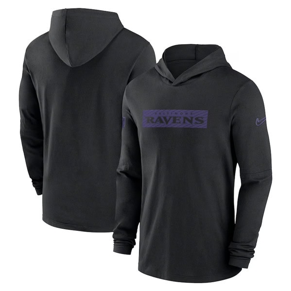 Baltimore Ravens Black Sideline Performance Hoodie