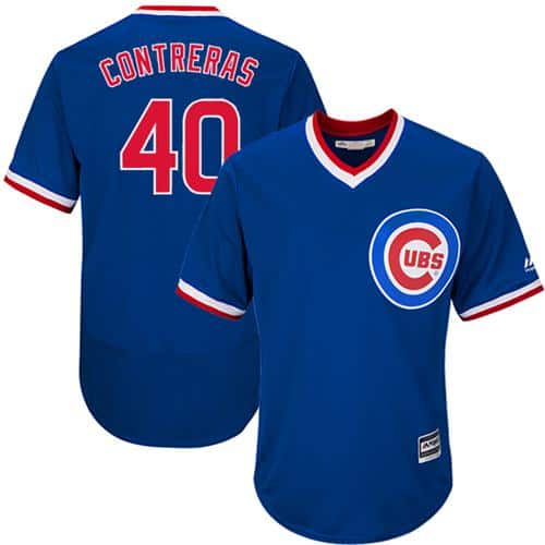 Cubs #40 Willson Contreras Blue Flexbase Authentic Collection Cooperstown Stitched Jersey
