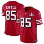 San Francisco 49ers #85 George Kittle New Red 2024 F.U.S.E. Super Bowl LVIII Patch Vapor Untouchable Limited Stitched Jersey