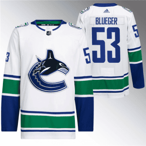 Vancouver Canucks #53 Teddy Blueger White Retro Stitched Jersey