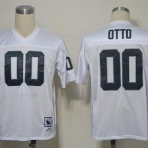 Mitchell And Ness Raiders #0 Jim Otto White Stitched Throwback Jersey