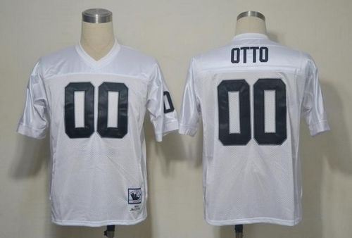Mitchell And Ness Raiders #0 Jim Otto White Stitched Throwback Jersey