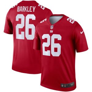 New York Giants #26 Saquon Barkley Red Inverted Legend Stitched Jersey