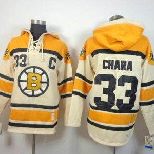 Bruins #33 Zdeno Chara Cream Sawyer Hooded Sweatshirt Stitched Jersey