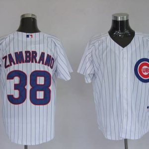 Cubs #38 Carlos Zambrano Stitched White Jersey