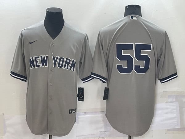 New York Yankees #55 Domingo Germ¨¢n Grey Cool Base Stitched Baseball Jersey