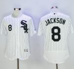 White Sox #8 Bo Jackson White(Black Strip) Flexbase Authentic Collection Stitched Jersey