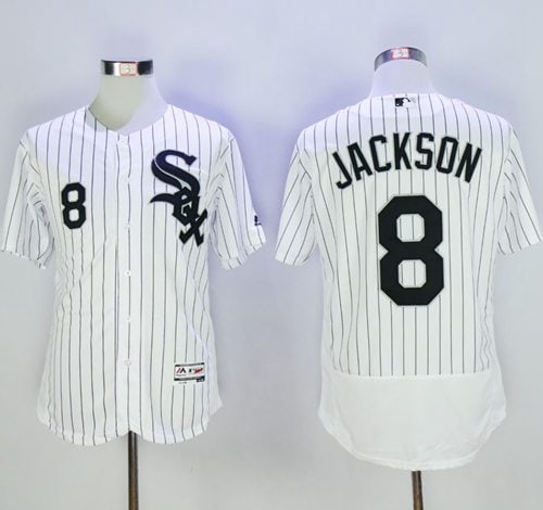 White Sox #8 Bo Jackson White(Black Strip) Flexbase Authentic Collection Stitched Jersey