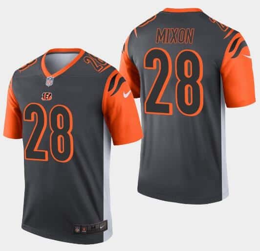 Cincinnati Bengals #28 Joe Mixon Silver Inverted Legend Jersey
