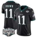 Philadelphia Eagles #11 A.J. Brown Black 2024 New NFC East Champions F.U.S.E. Vapor Untouchable Limited Stitched Jersey