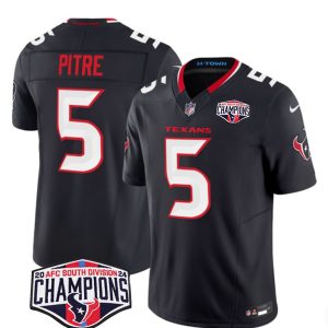 Houston Texans #5 Jalen Pitre Navy F.U.S.E. 2024 AFC South Division Champions Vapor Limited Stitched Jersey