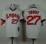 Angels Of Anaheim #27 Mike Trout White 1980 Turn Back The Clock Stitched Jersey