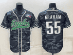 Philadelphia Eagles #55 Brandon Graham Grey Camo With Super Bowl LVII Patch Cool Base Stitched Baseball Jersey