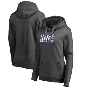 Kansas City Chiefs Heathered Gray 100th Season Pullover Hoodie(Run Small)