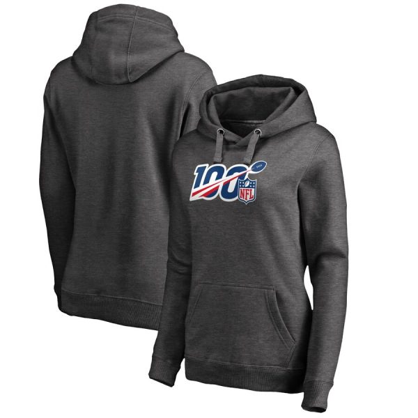 Kansas City Chiefs Heathered Gray 100th Season Pullover Hoodie(Run Small)