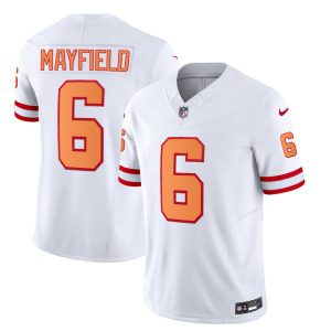 Tampa Bay Buccaneers #6 Baker Mayfield 2023 F.U.S.E. White Throwback Limited Stitched Jersey