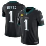 Philadelphia Eagles #1 Jalen Jurts Black 2025 F.U.S.E. With 4-Star C Patch Vapor Untouchable Limited Throwback Stitched Jersey