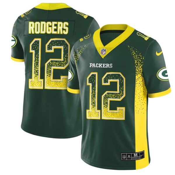 Packers #12 Aaron Rodgers Green 2018 Drift Fashion Color Rush Limited Stitched Jersey