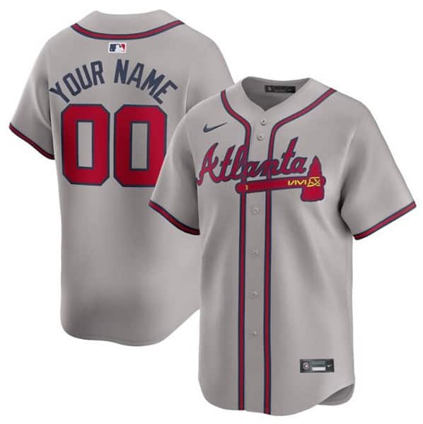 Atlanta Braves Custom Gray 2024 Away Limited Stitched Jersey