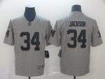 Raiders #34 Bo Jackson Grey Limited Stitched Jersey