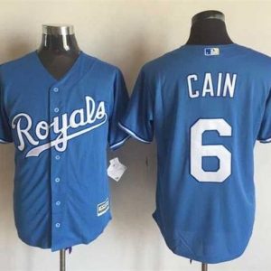 Royals #6 Lorenzo Cain Light Blue Alternate 1 New Cool Base Stitched Jersey