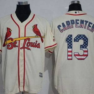 Cardinals #13 Matt Carpenter Cream USA Flag Fashion Stitched Jersey