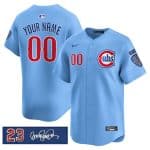 Chicago Cubs Custom Blue 'Ryne Sandberg Tribute' Vapor Limited V3 Stitched Jersey