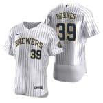 Milwaukee Brewers #39 Corbin Burnes White Flex Base Stitched Jersey