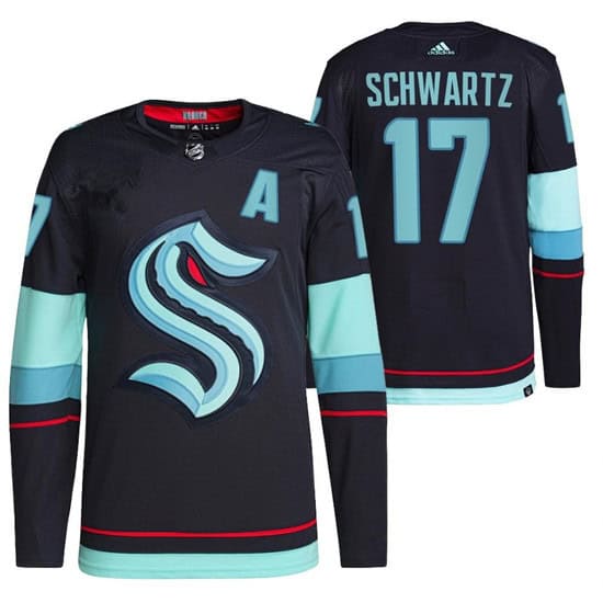 Seattle Kraken #17 Jaden Schwartz Navy Stitched Jersey