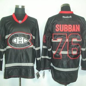 Canadiens #76 PK Subban Black Ice Stitched Jersey