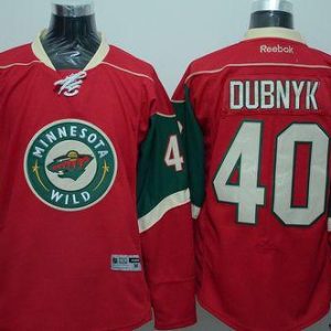 Wild #40 Devan Dubnyk Red Stitched Jersey