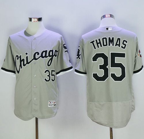 White Sox #35 Frank Thomas Grey Flexbase Authentic Collection Stitched Jersey