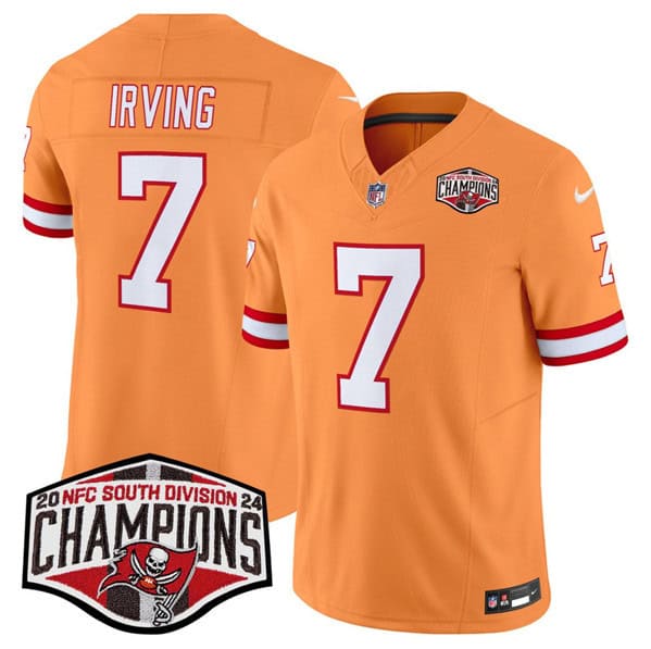Tampa Bay Buccaneers #7 Bucky Irving Orange 2024 F.U.S.E. NFC South Division Champions Limited Stitched Jersey