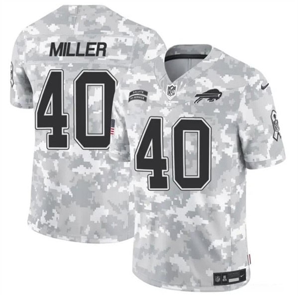 Buffalo Bills #40 Von Miller 2024 F.U.S.E. Arctic Camo Salute To Service Limited Stitched Jersey