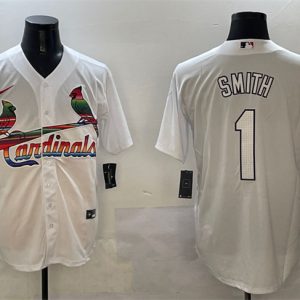 St. Louis Cardinals #1 Ozzie Smith White Cool Base Stitched Jersey