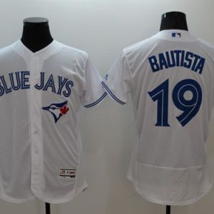 Blue Jays #19 Jose Bautista White Flexbase Authentic Collection Stitched Jersey