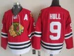 Blackhawks #9 Bobby Hull Red CCM Throwback Stitched Jersey