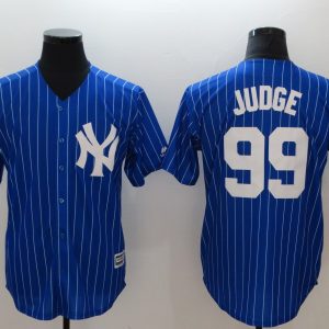 New York Yankees #99 Aaron Judge Blue Cool Base Stitched Jersey
