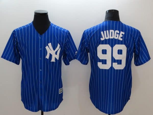 New York Yankees #99 Aaron Judge Blue Cool Base Stitched Jersey