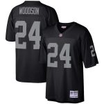 Las Vegas Raiders #24 Charles Woodson Black Mitchell Ness Stitched Jersey