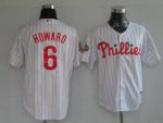 Phillies #6 Ryan Howard Stitched White Red Strip Jersey