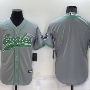 Philadelphia Eagles Blank Gray Cool Base Stitched Baseball Jersey