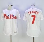 Phillies #7 Maikel Franco White(Red Strip) Flexbase Authentic Collection Stitched Jersey