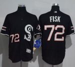 White Sox #72 Carlton Fisk Black New Flexbase Authentic Collection Stitched Jersey